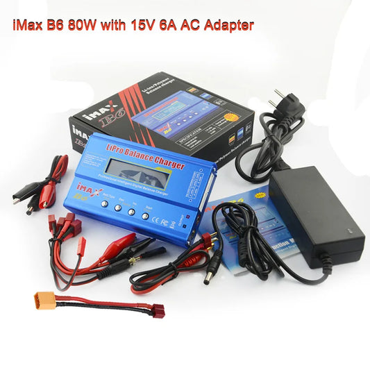 IMAX B6 Balance Charger for RC Helicopters – LCD NIMH/NICD Battery Discharger with 15A 6A Power Adapter