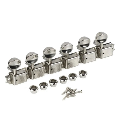 FLEOR Nickel Silver 6-in-Line Vintage Electric Guitar Machine Heads - Tuners, Tuning Keys & Pegs, Guitar Accessories
