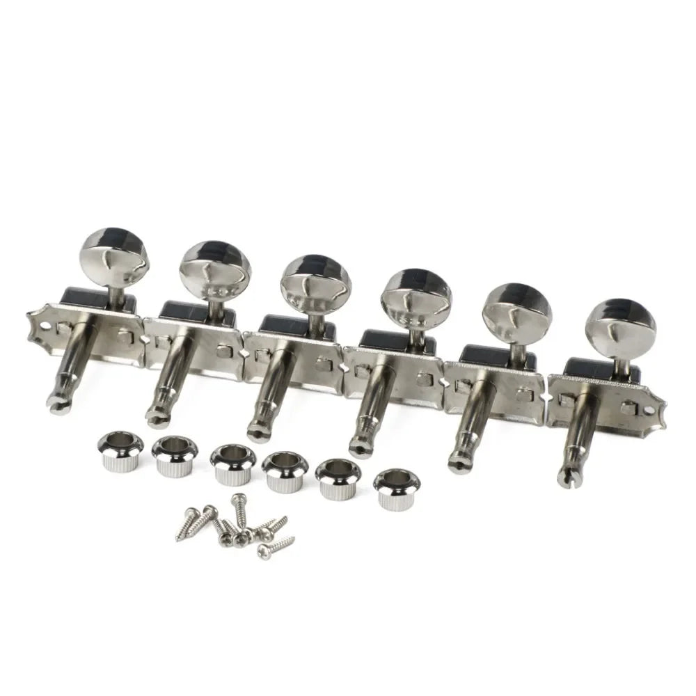 FLEOR Nickel Silver 6-in-Line Vintage Electric Guitar Machine Heads - Tuners, Tuning Keys & Pegs, Guitar Accessories
