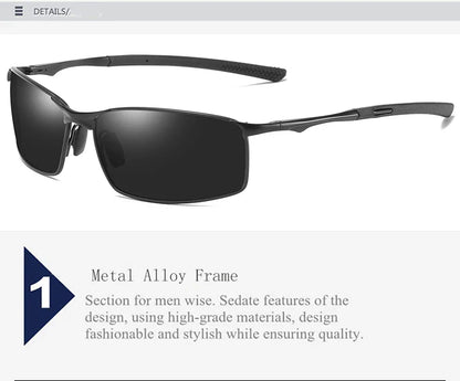 Aoron Polarized Sunglasses – UV400 Anti-Glare Metal Frame Driving Glasses for Men & Women
