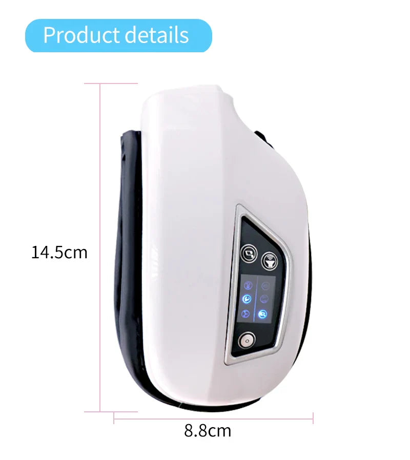 Eye Massage Instrument - Vibration, Airbag Pressure & Hot Compress Eye Massager with Bluetooth Music, Foldable for Fatigue Relief