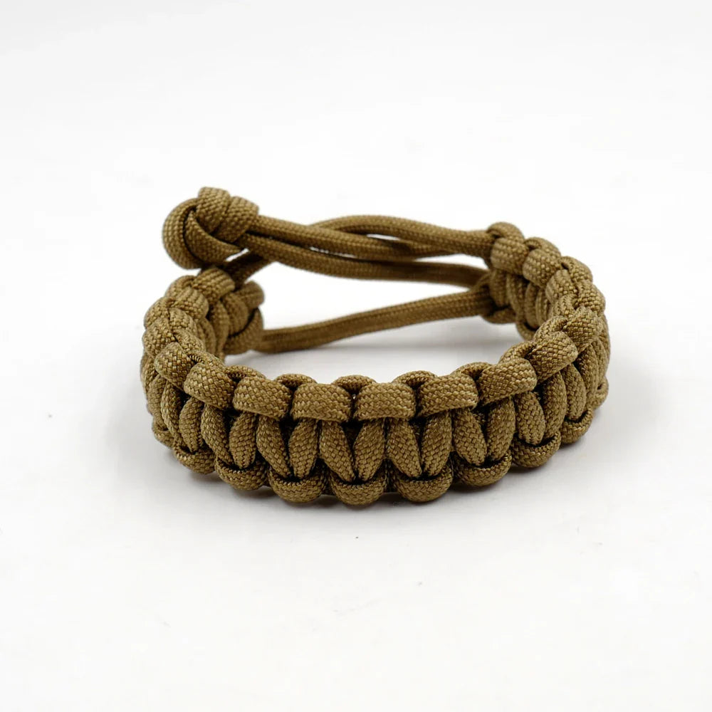Adjustable Survival 550 Paracord Bracelet - Emergency Parachute Cord, Ideal for Camping, Hiking & Outdoor Adventures