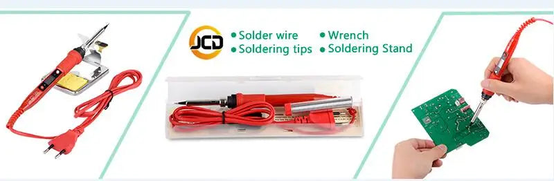 JCD 220V 80W LCD Electric Soldering Iron 908S – Adjustable Temperature with Quality Tips & Soldering Kit