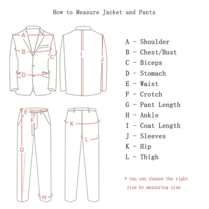 High-Quality Men’s 2-Piece Suit — Luxury Wedding & Formal Jacquard Jacket and Pants Set