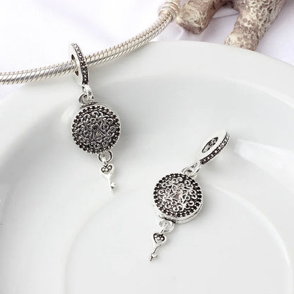 Original Alloy Bead Family Love Heart Pendant Charm - Mom & Dad DIY Jewelry for Pan Bracelets & Necklaces