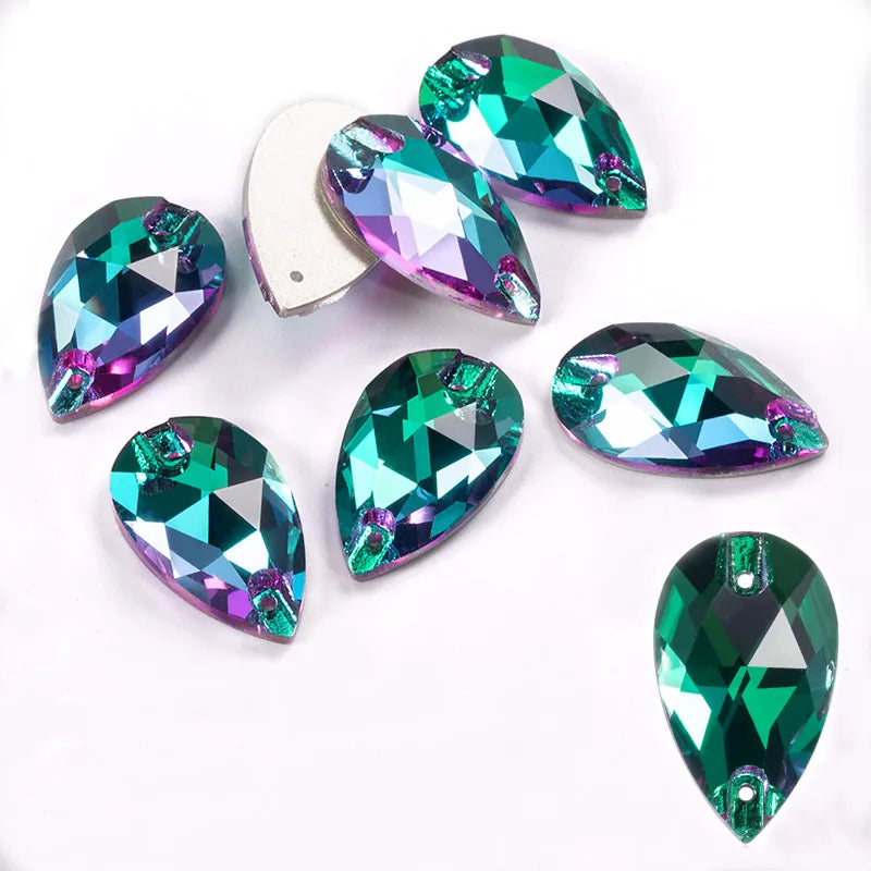 AAAAA Tear Drop Rhinestones — High-Quality Sew-On Stones for Dress, Bag, Garment & Shoe Decoration