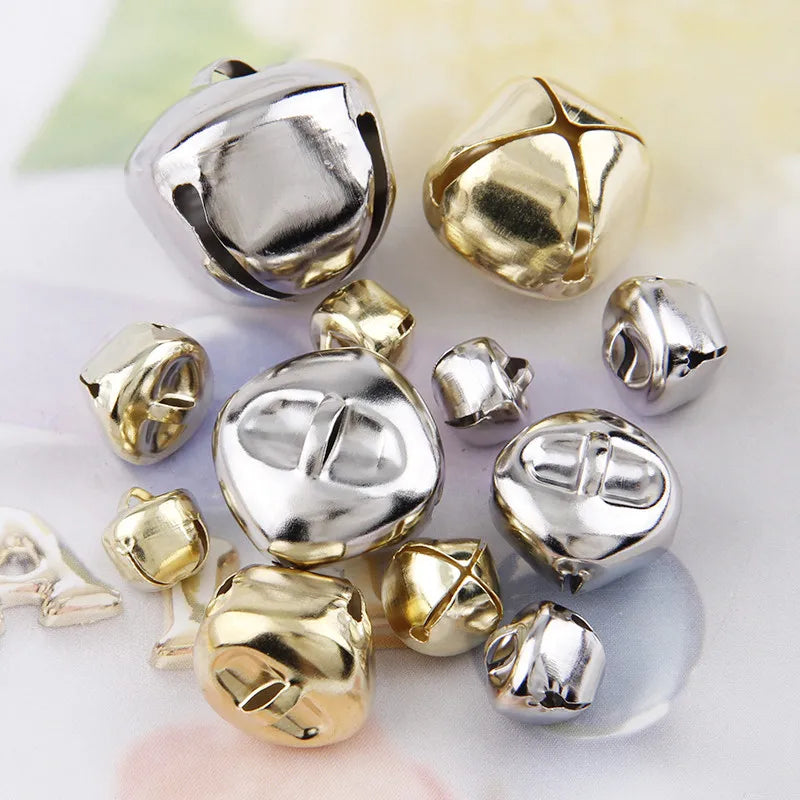 Gold/White K Iron Water Plated Christmas Cross Bells Pendant - Handmade Party DIY Crafts Accessories in Various Sizes (12/13/15/20/25/30mm)