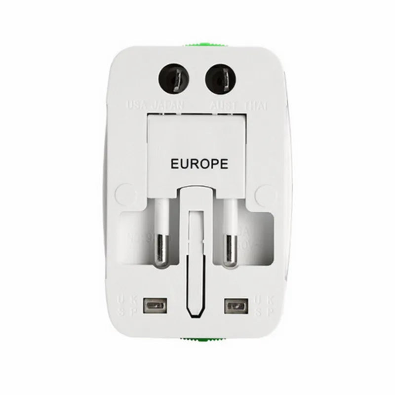 All-in-One Universal Plug Adapter with 2 USB Ports - World Travel AC Power Charger - AU US UK EU Converter