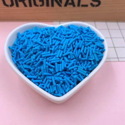 100g Colorful Long Clay Sprinkles – 5-6mm DIY Craft Decorations for Phone Deco & Creative Projects