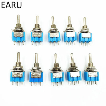 10Pcs DIY Toggle Switch ON-OFF-ON / ON-OFF 3Pin 3 Position Latching MTS-103 MTS-102 - AC 125V/6A 250V/3A Power Button Switch for Car