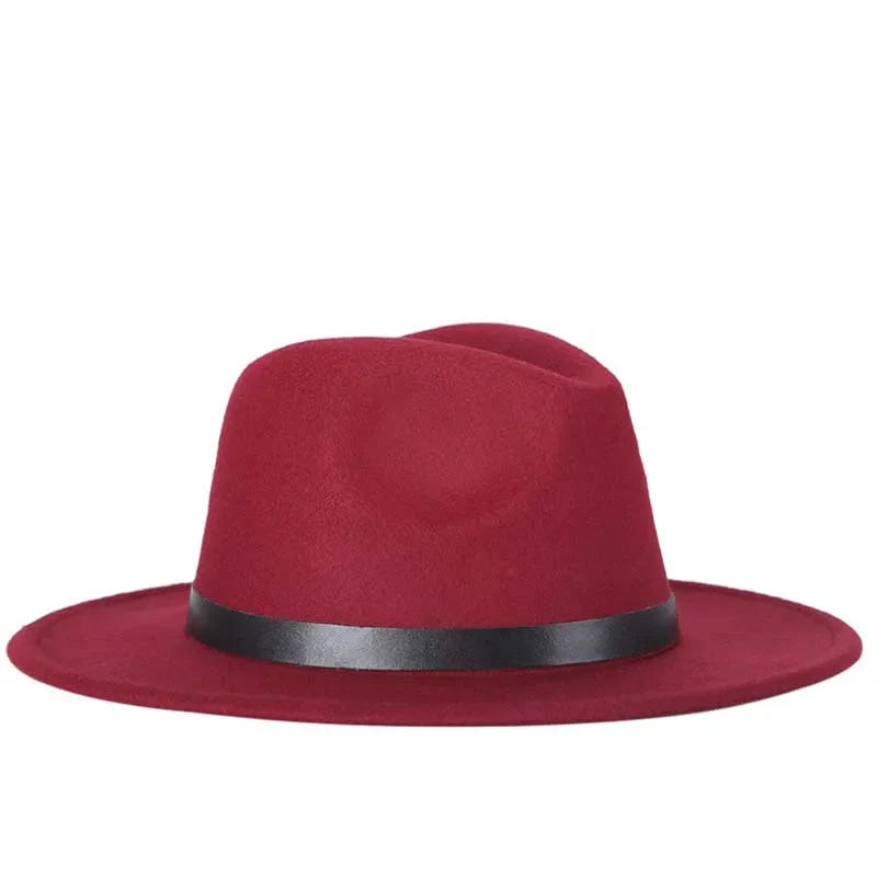 2022 Fashion Fedora Hat for Men & Women - Black Wool Blend Jazz Cap, Outdoor Casual Hat in X & XL Sizes