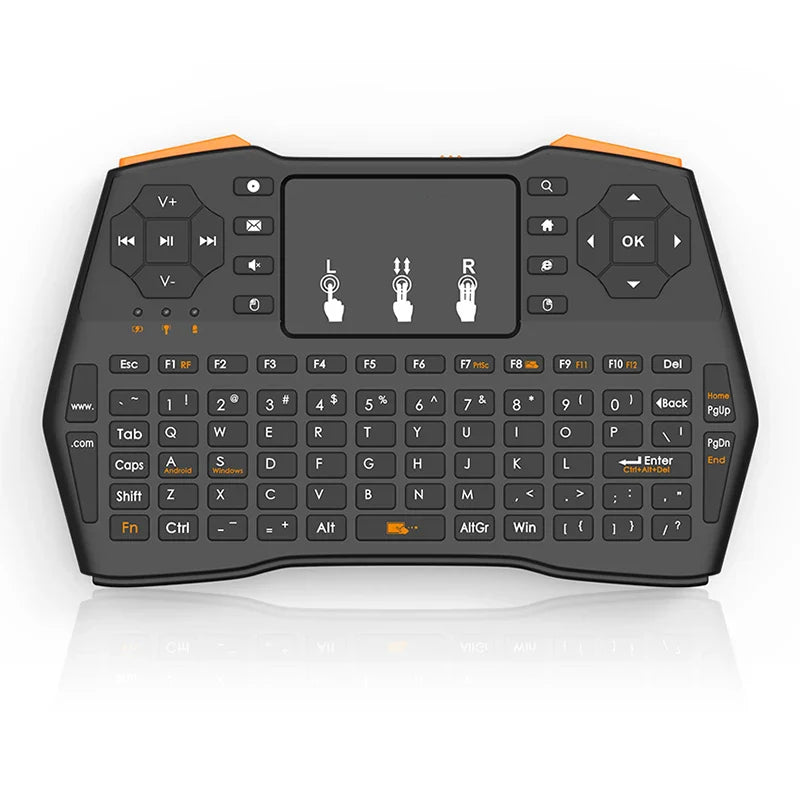 i8 Plus 2.4GHz Mini Wireless Keyboard: Non-Backlit English Russian Air Mouse Remote Control with Touchpad for Android TV Box, PC