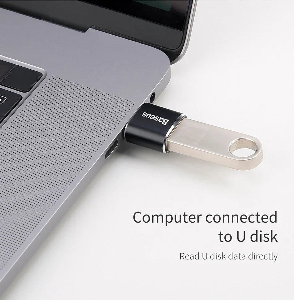 Baseus USB to Type-C OTG Adapter – USB-C Male to Micro USB Female Converter for MacBook, Samsung S20, USBC OTG Connector