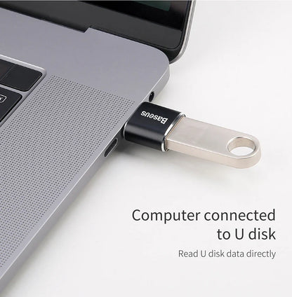 Baseus USB to Type-C OTG Adapter – USB-C Male to Micro USB Female Converter for MacBook, Samsung S20, USBC OTG Connector