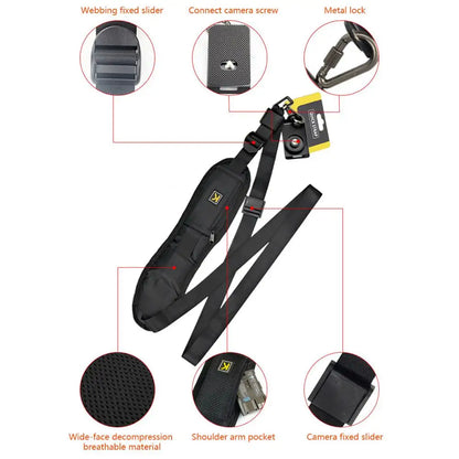 New Portable Shoulder Camera Strap: DSLR Digital SLR Camera Canon Nikon Sony Quick Rapid Neck Strap Belt - Camera Accessories