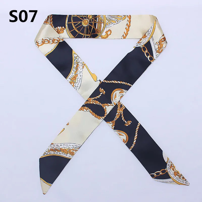 47 Colors Brand Bandana | Small Silk Bag Scarf for Women | Long Skinny Fashion Head Hijab Scarf and Headband