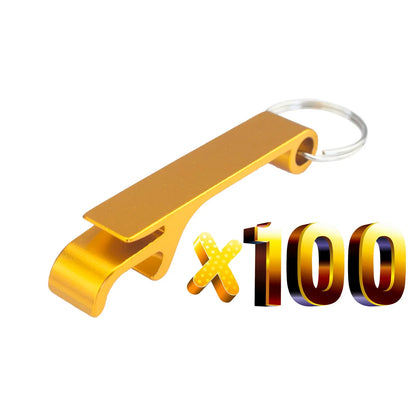 100pcs Custom Aluminum Can Opener Keychain — Portable Promotional Giveaway with Logo for Restaurants