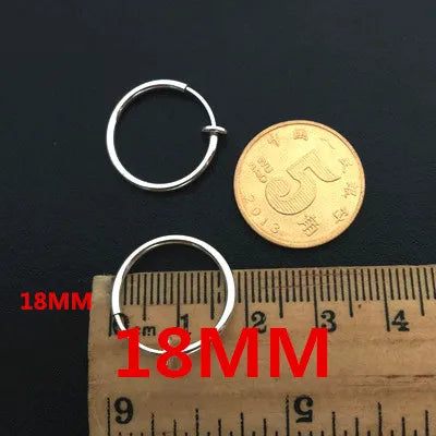 Unisex Clip-On Earrings – Invisible No-Piercing Spring Ear Cuffs, Small Circle Gold/Silver/Black Plated Jewelry for Women & Men