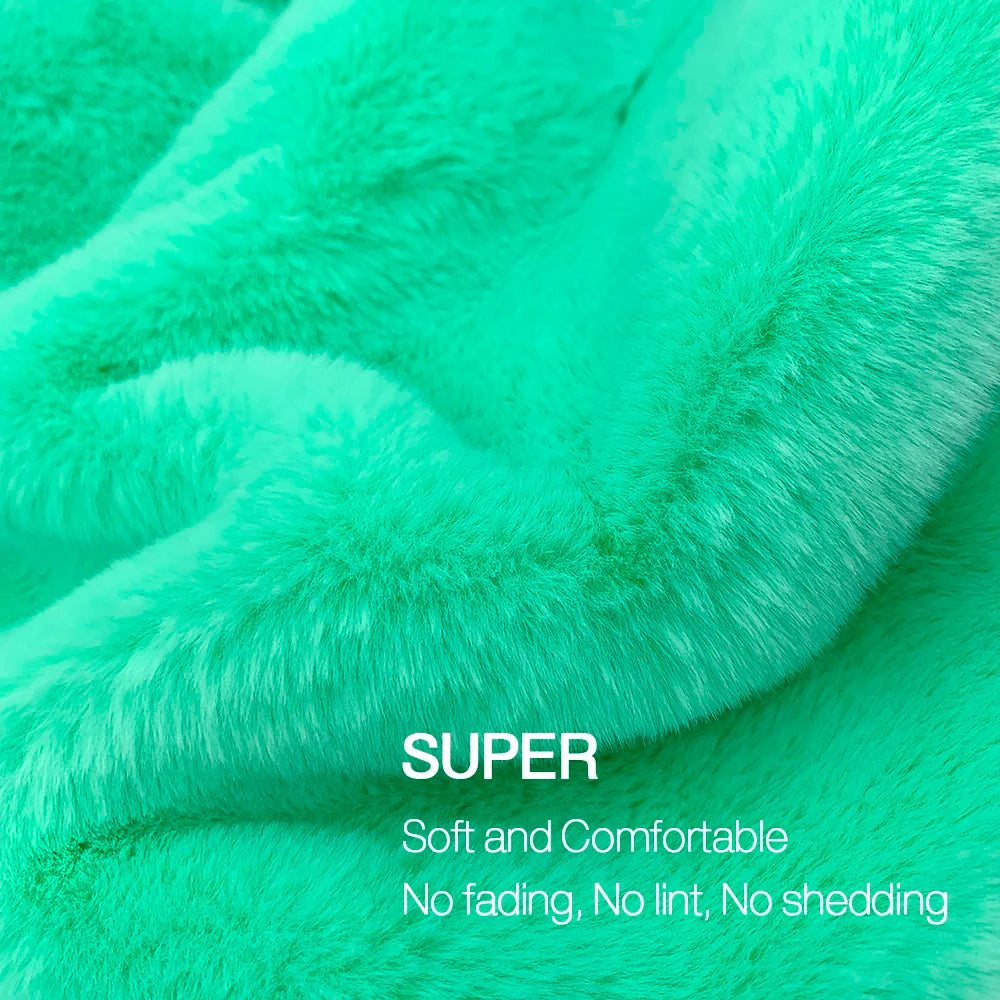 Faux Rabbit Fur Fabric – 50/80/160cm Super Soft 10mm Pile Plush Material for Stuffed Toys & Sewing