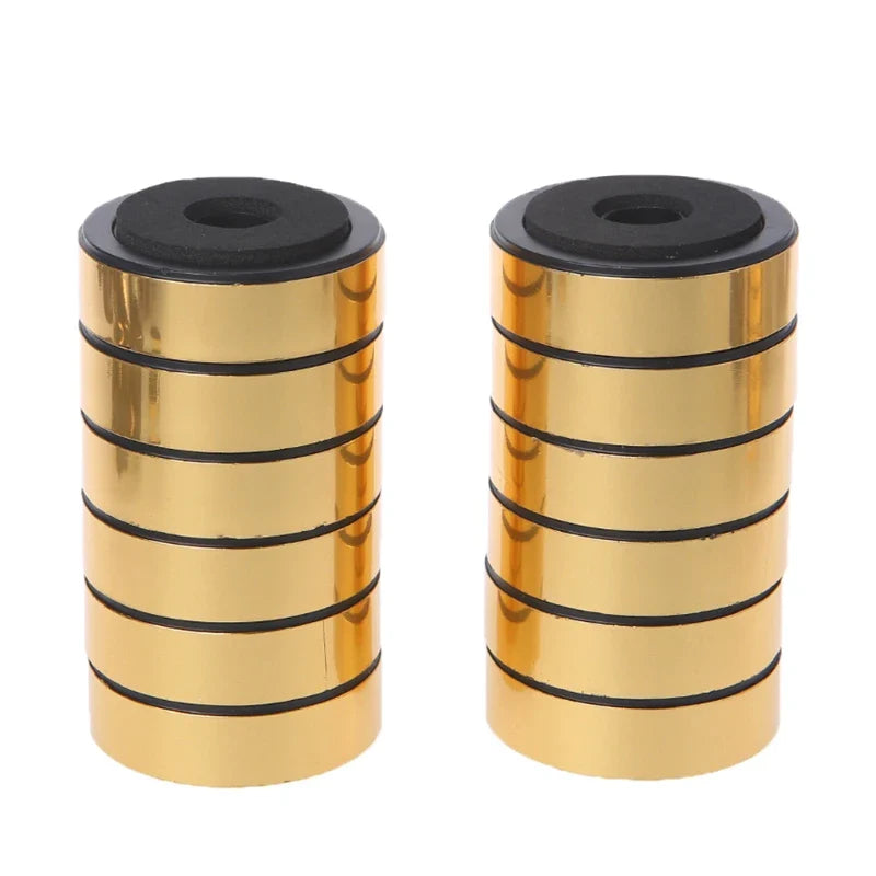 12PCS Bookshelf Speaker Shock Absorption Pads – Aluminum Alloy Damping Feet for Audio Stereo Speakers & Amplifiers