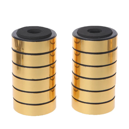 12PCS Bookshelf Speaker Shock Absorption Pads – Aluminum Alloy Damping Feet for Audio Stereo Speakers & Amplifiers