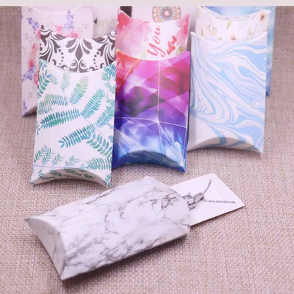 24pcs Floral Pillow-Shaped Jewelry Gift Boxes – Necklace & Earring Display Packaging 20x55x80mm