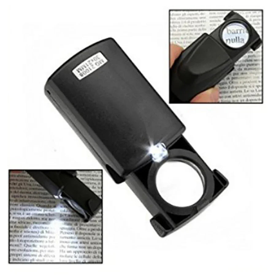 Portable 30X LED Magnifier — Acrylic Lens for Jewelry Appraisal, Reading, Sewing & Seniors
