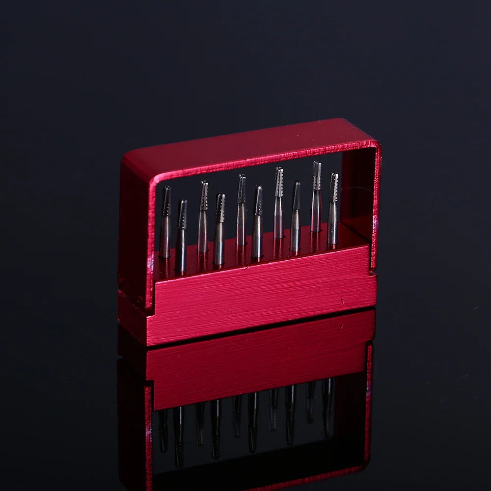 10pcs Dental Broken Crown Needles - Endodontic Silver & Gold Plated Handle, 1957# & 1958# for Crown Repair