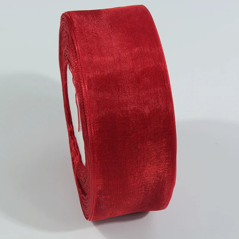 10 Yards Sheer Chiffon Organza Ribbon - Satin Gift Wrapping Ribbon for Wedding Bouquets, Party Decor & DIY Crafts