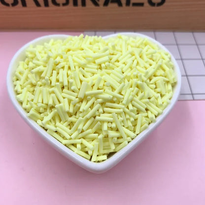 100g Colorful Long Clay Sprinkles – 5-6mm DIY Craft Decorations for Phone Deco & Creative Projects