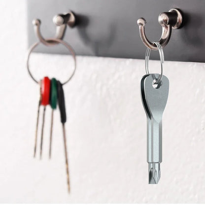 1 Set Stainless Steel Mini EDC Multifunction Screwdriver Key - Keychain Pocket Repair Tool with Slotted Screwdrivers