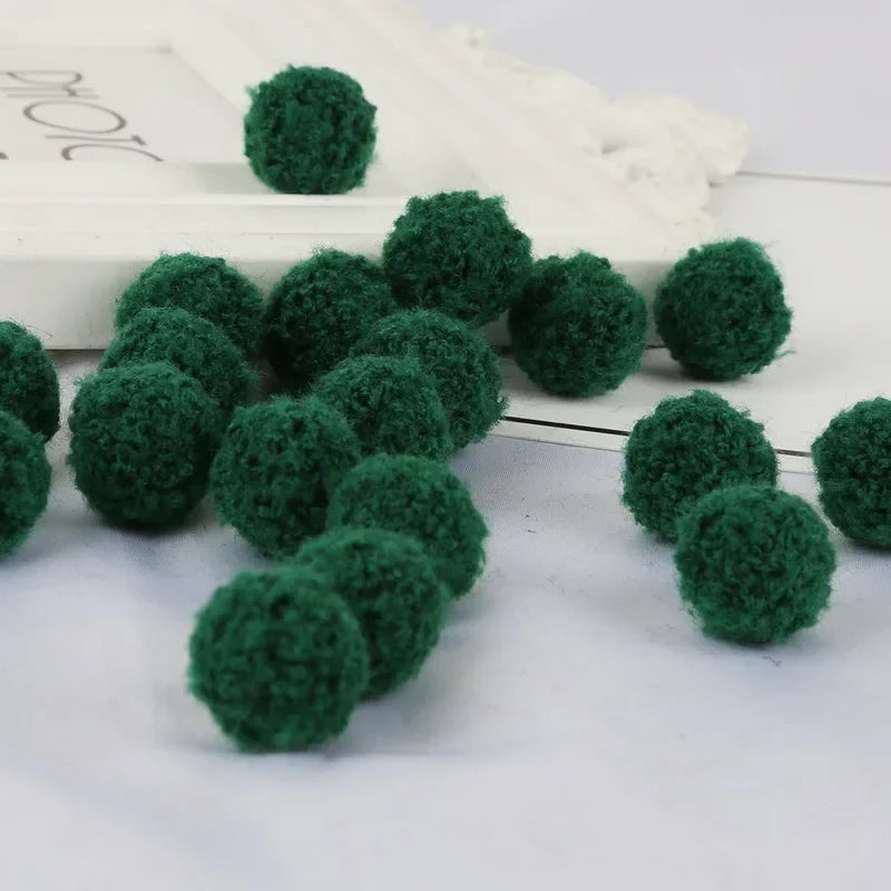 10Pcs Soft Pompom Balls 15/20mm - Fluffy Plush Craft Furballs for DIY Sewing, Home Decor & Christmas Tree Decoration