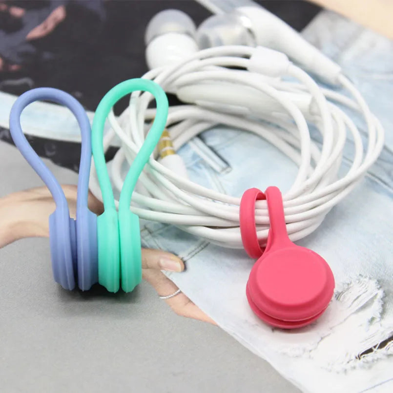 3-Pack Multi-Function Earphone Cord Winder: Magnetic Cable Holder Clips for Organized and Tangle-Free Headphones