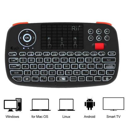 Rii i4 Mini BT Wireless Keyboard with Touchpad - 2.4GHz Backlit Mouse Remote for Windows, Android TV Box, and Smart TV