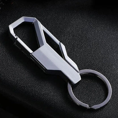 3-Color Silver Metal Keychain – Classic Inlay Key Ring, Romantic Gift for Men & Women
