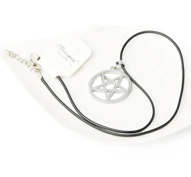 Fashion Black Butler Pentacle Necklace - Pentagram Lucifer Satan Logo Pendant for Men & Women