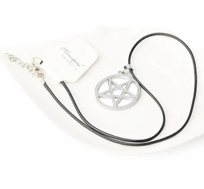 Fashion Black Butler Pentacle Necklace - Pentagram Lucifer Satan Logo Pendant for Men & Women