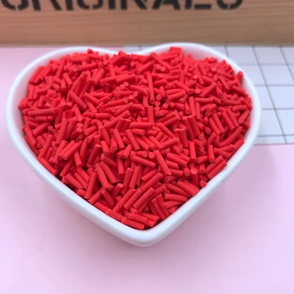 100g Colorful Long Clay Sprinkles – 5-6mm DIY Craft Decorations for Phone Deco & Creative Projects