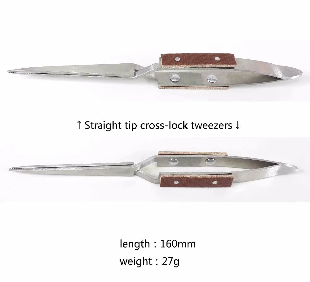 Self-Locking Jewelry Soldering Tweezers Set – Curved & Straight Rebound Precision Welding Repair Tool