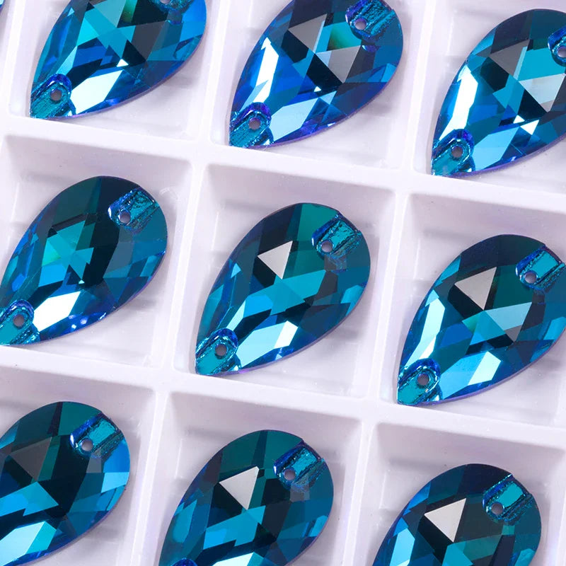 AAAAA Tear Drop Rhinestones — High-Quality Sew-On Stones for Dress, Bag, Garment & Shoe Decoration