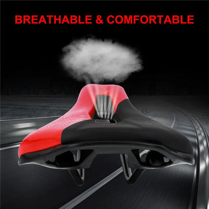 WEST BIKING Bicycle Saddle — Comfortable Hollow PU Leather Bike Seat | Wear-Resistant Road Cycling Cushion