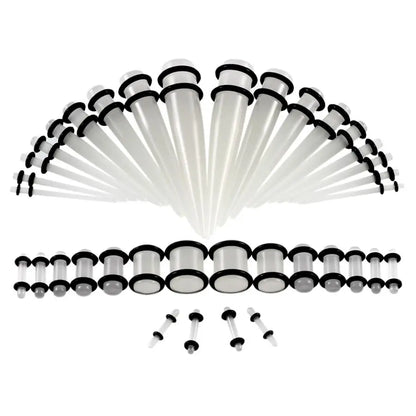 36PCS Acrylic Ear Gauge Stretching Kit – Mixed Color Tapers & Plugs, Flesh Tunnel Body Piercing Jewelry 14G-00G