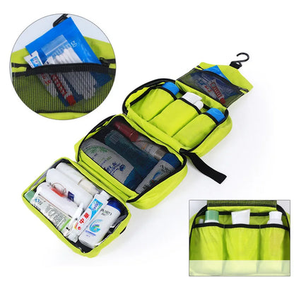 Hanging Travel Toiletry Bag | Organizer Kit for Men & Women with Cosmetics & Makeup Storage