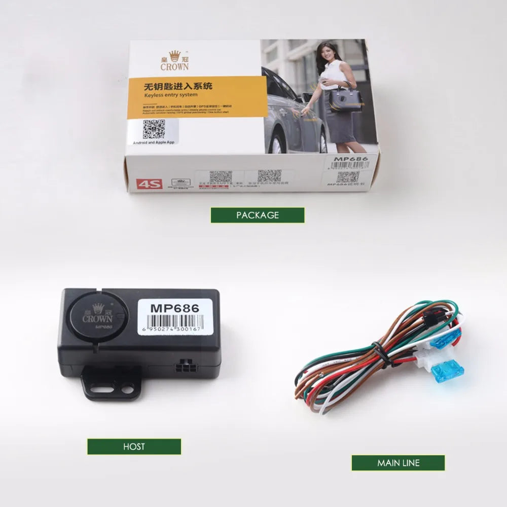 PKE Smart Car Alarm System MP686 – Keyless Entry Remote Central Locking Push Start Stop Engine Security System