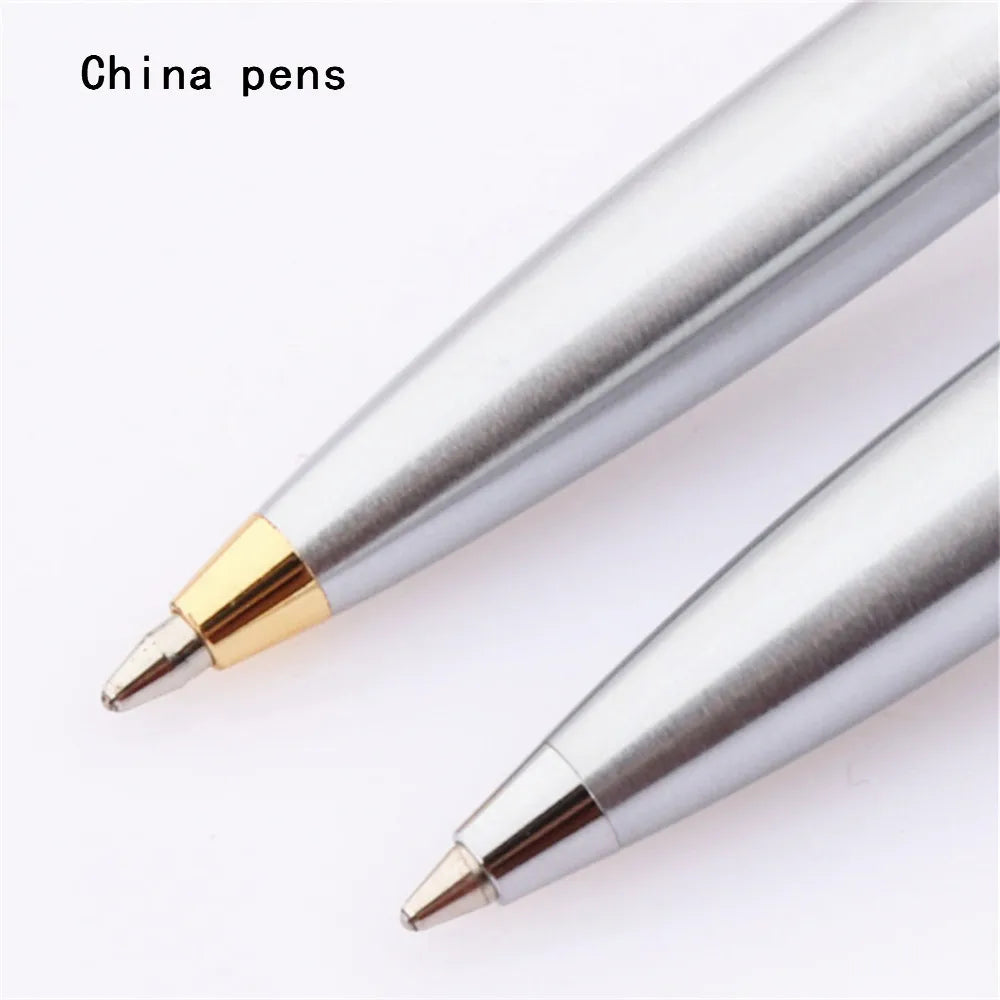 High Quality 039 Push Ballpoint Pen – Gold & Silver Medium Nib Writing Pen for Business, Office & School Supplies