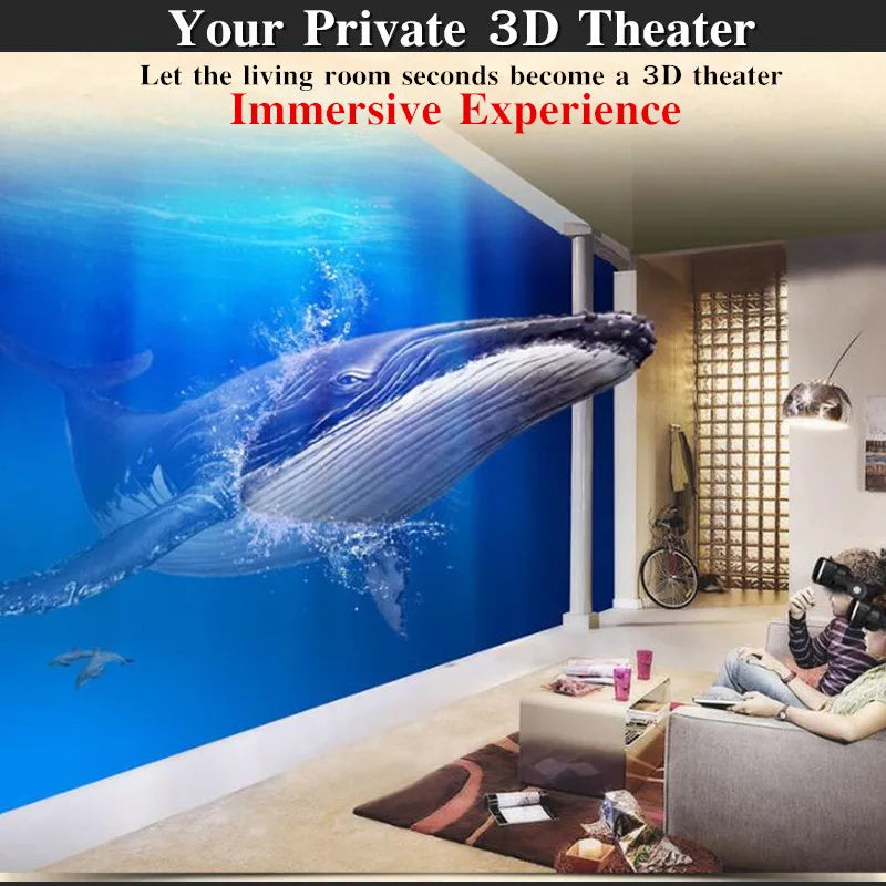 Blu-Ray VR Glasses – HD IMAX 3D Virtual Reality Headset with Huge Screen, Google Cardboard, Phone & Game Joystick Support