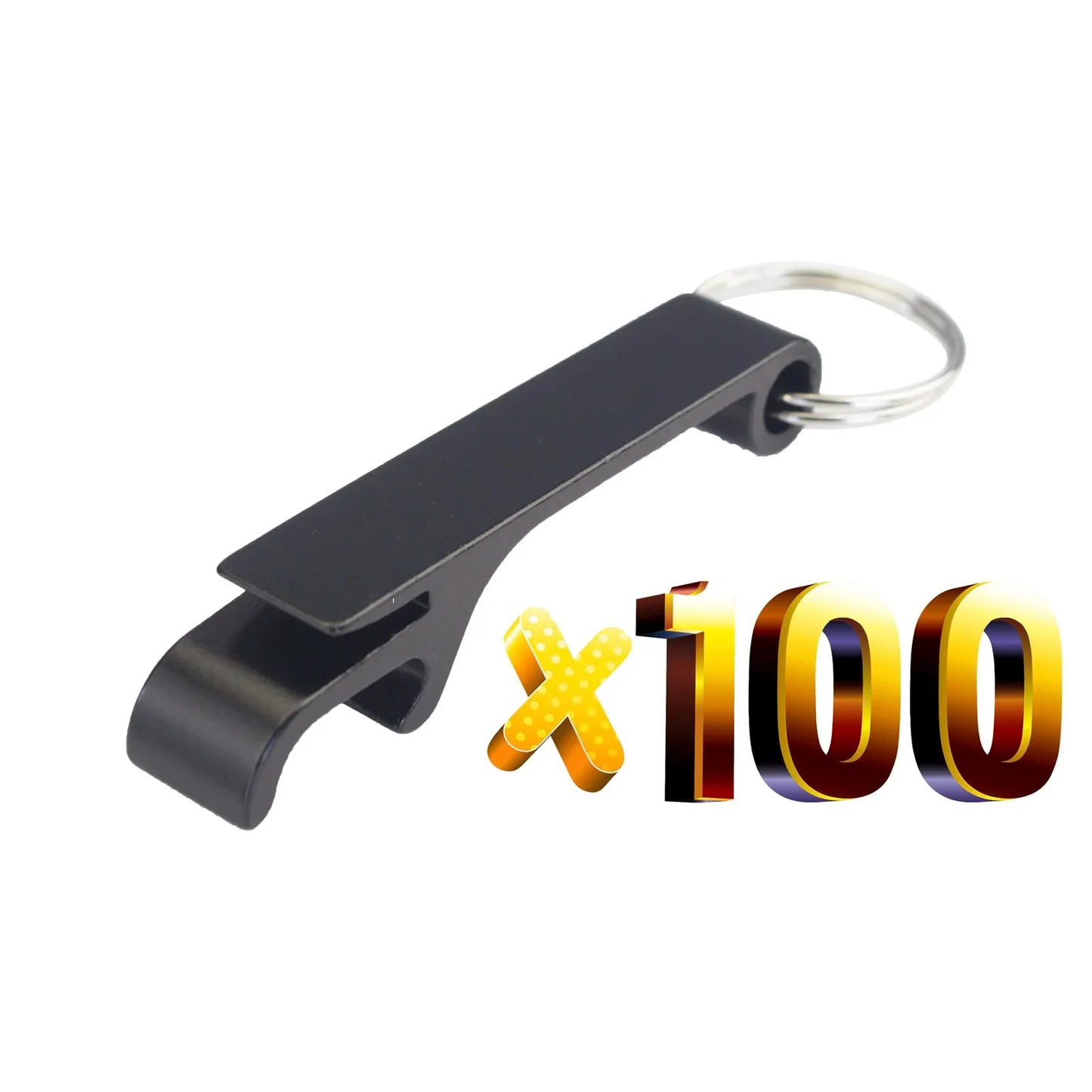100pcs Custom Aluminum Can Opener Keychain — Portable Promotional Giveaway with Logo for Restaurants