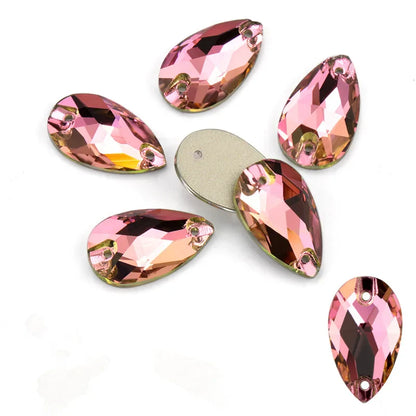 AAAAA Tear Drop Rhinestones — High-Quality Sew-On Stones for Dress, Bag, Garment & Shoe Decoration
