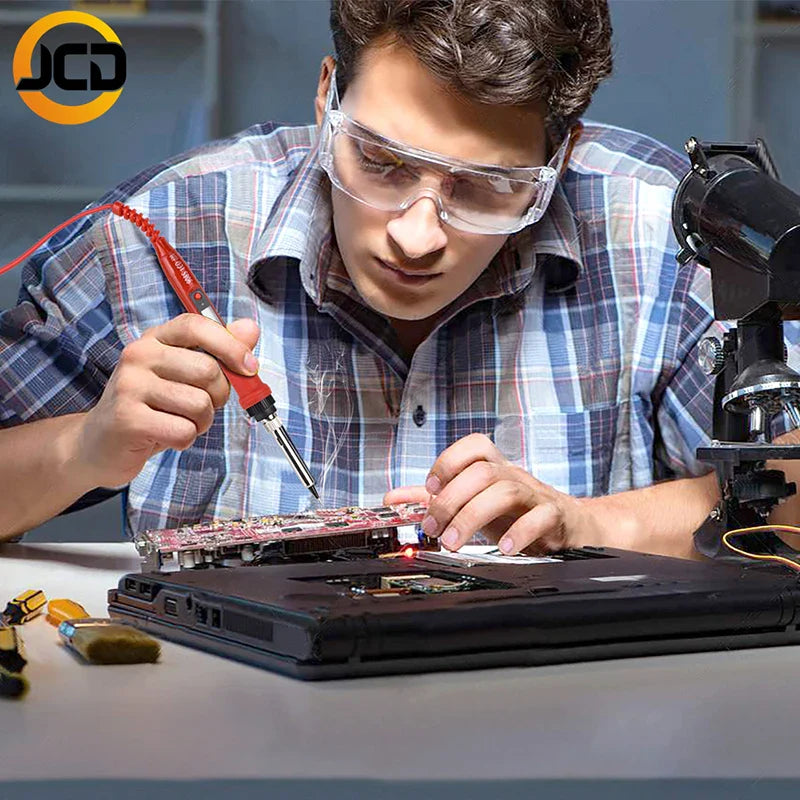 JCD 220V 80W LCD Electric Soldering Iron 908S – Adjustable Temperature with Quality Tips & Soldering Kit