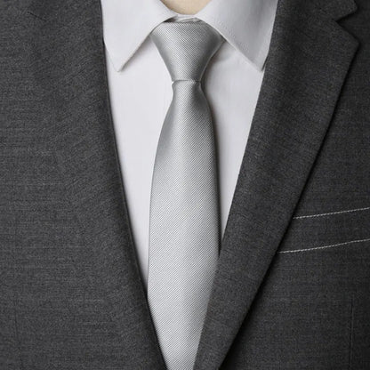 Men’s Zipper Necktie – 6cm Solid Lazy Tie for Business, Wedding & Fashion Accessories
